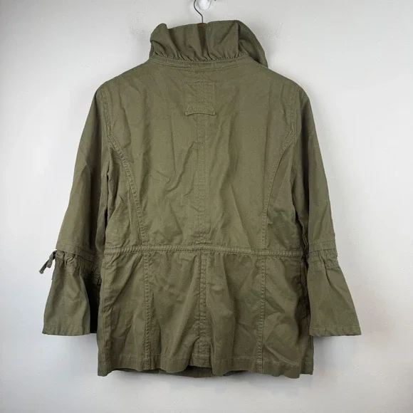 Banana Republic Olivia Palermo Jacket Women Olive Green Excellent Utility Cargo - Picture 4 of 13